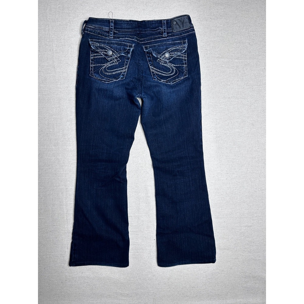 Silver Jeans Co. Women's 28x30 Dark Wash Bootcut Jeans Flap Pocket Stretch Denim - Picture 9 of 12
